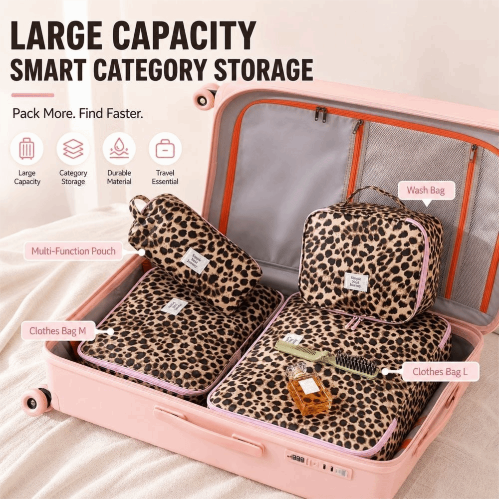 Cosmetic Bags - Waterdichte make-uptas met luipaardprint, draagbaar, lichtgewicht,