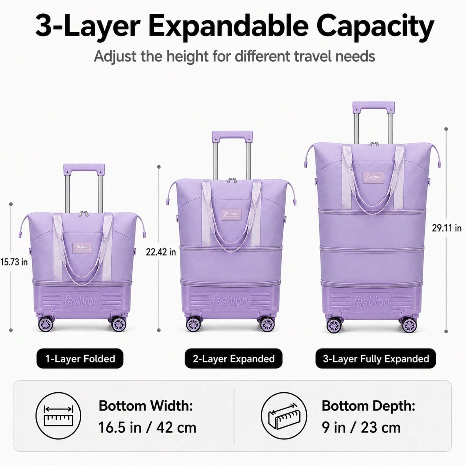 Uitbreidbare reistas met wiele - Foldable Rolling Luggage Bag recensie en prijs